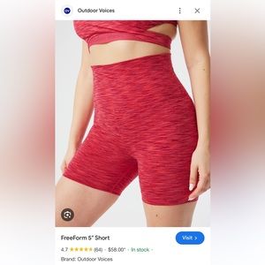 Outdoor voices red Freeform bike shorts
